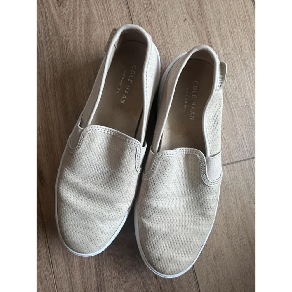 Cole Haan Womens On Style Slip On Sneakers 8.5B Cream White
